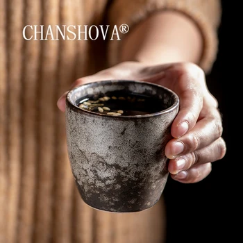 

CHANSHOVA 150ml Retro Handmade Kiln change Random Texture Color Glaze High Temperature Firing Ceramic teacup mug Porcelain G124