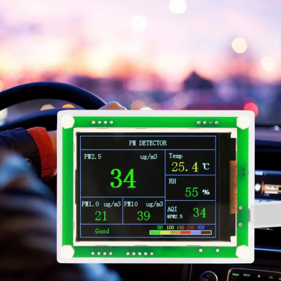 Digital Car PM2.5 Air Quality Detector Monitor AQI Home Gas 2.8 inch Analyzers Tester | Инструменты