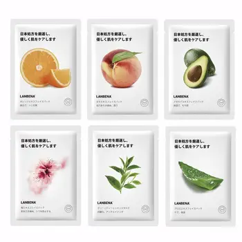 

LANBENA Fruit Mask Japan Advanced Formula Whitening Moisturizing Water Locking Plant Extract Fresh Sheet Face Mask