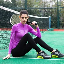 Спортивная футболка с длинными рукавами для йоги, высокая эластичная быстросохнущая дышащая куртка для бега и фитнеса, рубашка на молнии