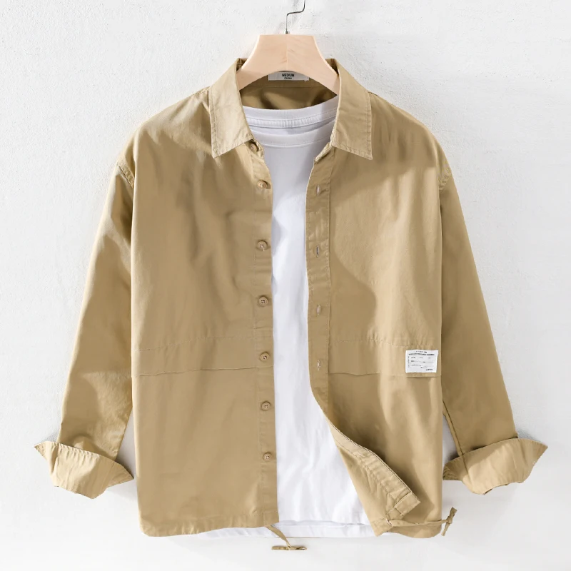 

Suehaiwe's brand long sleeve pure cotton jacket men shirt fashion comfortable outwear jackets for men spring shirts male camisa