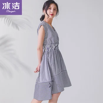 

BG 2019 summer women dress sleeveless dress adjustable waist V-neck Front-back asymmetry J90422270