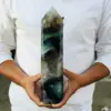 Natural Fluorite Obelisk Quartz Crystal Healing Reiki Wand Tower Point 2