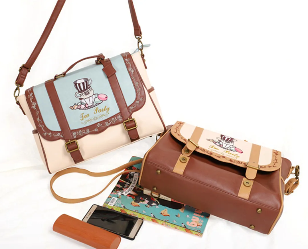 Sac à dos Vintage brodé Lolita pour femmes, porte-documents, sacoche pour ordinateur portable_voghion.com