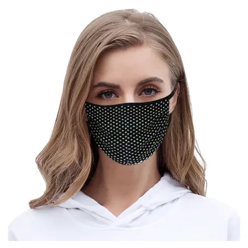 

3pcs Face Masks Adult Women Men Flash Diamond Windproof Mouth Mask Adjustable Washable And Reusable Face Masks Mascarillas