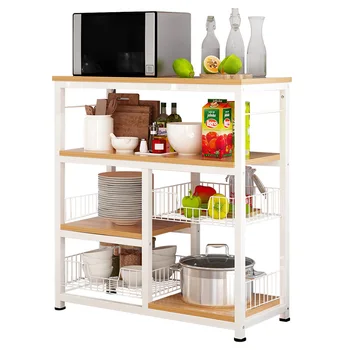 

Kitchen shelf landing multi-layer microwave oven storage shelf household multifunctional condiment bowl rack save space