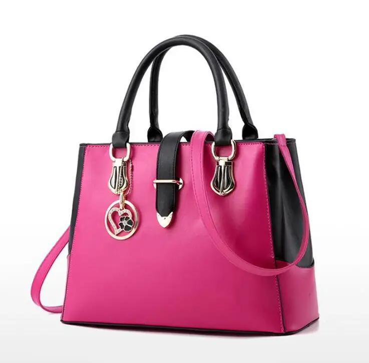 Милые женские сумки, новые модные дизайнерские сумки из искусственной кожи на плечо, женские сумки через плечо с верхней ручкой - Цвет: rose red
