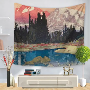 

nostalgic tapestry decorates landscape trees Wall Tapestry Home Decorations Wall Hanging Forest wall tapestry