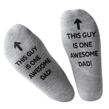

Mens Winter Knitted House Floor Long Over Ankle Socks Cotton Funny Letters Printed Sole Dad Grandad Christmas Gift Humor Words H