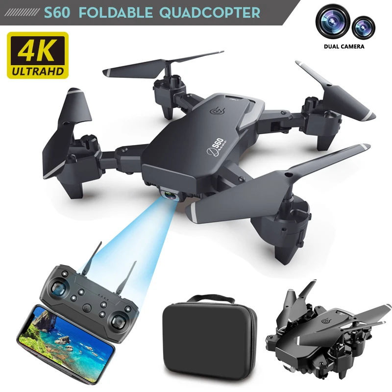 

S60 RC Drone 4k HD Wide Angle Camera Quadcopter 1080P WiFi FPV Dual Camera Drone Long Flight Time Smart Follow RC Quadcopter