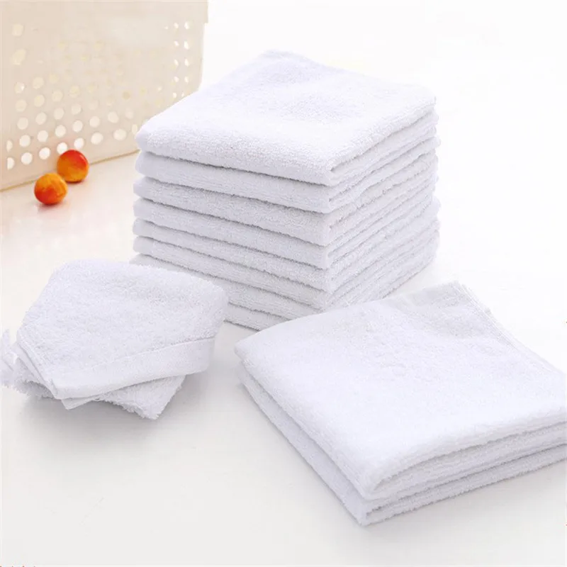 6pcs White Square Cotton Face Hand Car Cloth Towel House Cleaning Nice EP 