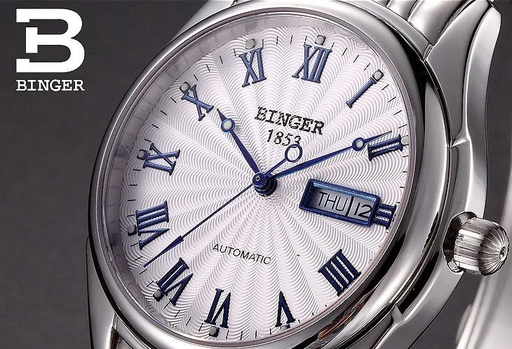 Switzerland Binger мужские часы люксовый бренд Сапфир автоматические механические часы мужские водонепроницаемые наручные часы relogio B106-2