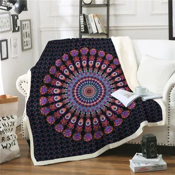 

Mandala Throw Blanket For Sofa Bed Car Bohemina Butterfly Children Adult Warm Winter Fleece Blanket Boho Kid Bed Cover Bedspread