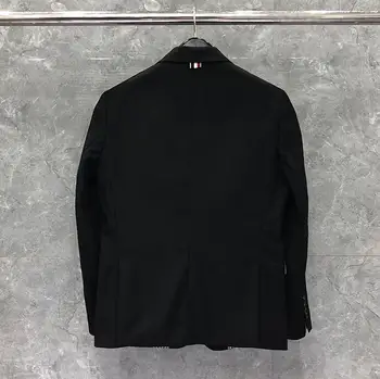 

2020 Fashion TB THOM Brand Formal Blazer Men Clothing Casual Suit Men's Jacket Spring Single Breasted Striped Black Wool Coat