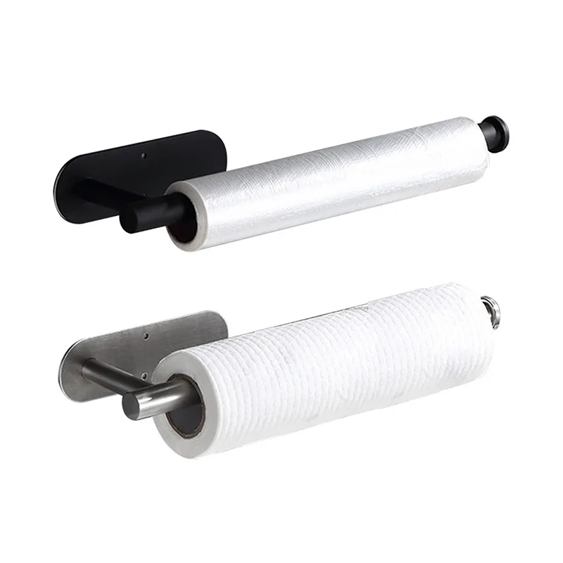 30cm large Self Adhesive Wall Mounted Stainless Steel Toilet Paper Roll Holder Racks Holder Kitchen Roll Tissue Stand Organizer#