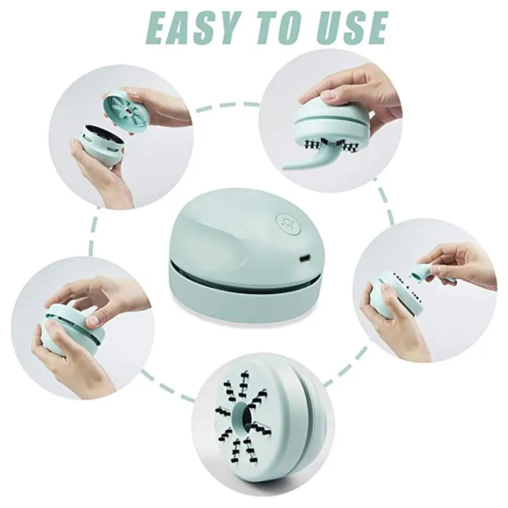 Cordless Robot Vacuum Cleaner Mini Desktop Portable Vacuum Cleaner Mobile Cordles Cleaner Hand-held Table Dust Sweeper USB Charge