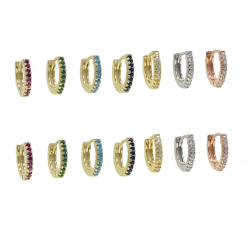 

simple geometric mini small huggie hoop earring 925 sterling silver mini hoop multi colors