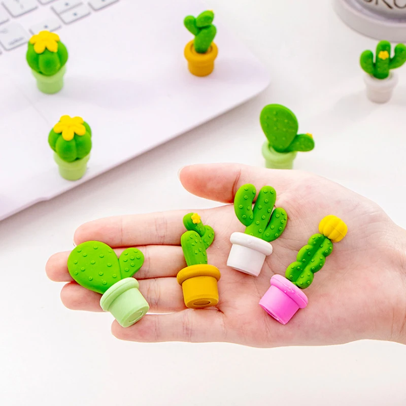 

5pcs/lot Creative Cactus design Eraser Set Child Gift Office School stationery