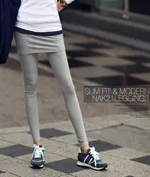 2019 Новый стиль корейский стиль Женская одежда поддельная двухсекционная юбка утягивающая кюлоты капри брюки леггинсы юбка