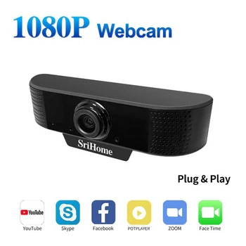 

Webcam 1080P 30fps 2M Pixels USB Webcam Built-in Microphone Manual Focus Computer Peripheral Web Camera for Youtube PC Laptop