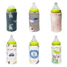 Мультяшный принт, детская бутылочка, изоляционная крышка, постоянная температура, нагрев, USB, Портативная сумка, толстая, теплая, универсальная, нижняя, обернутая