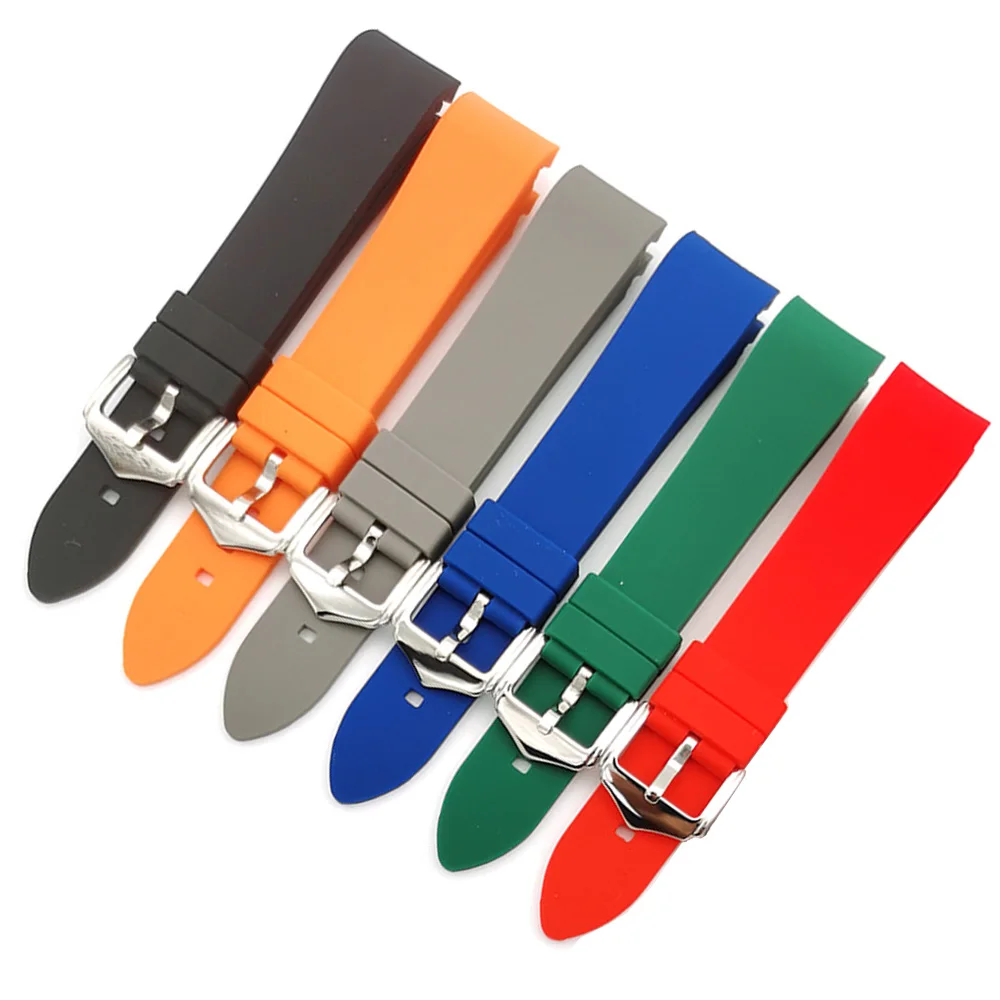 Universal Sport Curved End Waterproof Silicone Watch Band