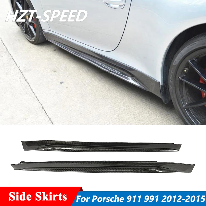 Боковые юбки из углеродного волокна дверные фартуки для Porsche 911 Carrera 991 1 2 GT3 2012