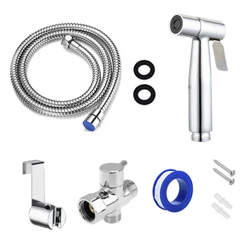

Wall Mounted For Toilet Seat Home Stainless Steel Wash Cleaning Shattaf Handheld Bidet Sprayer Anti Leaking Hose Bathroom