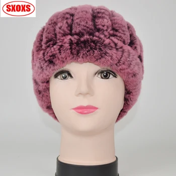 

Diadema De Piel De Invierno Tejido De Piel De Conejo De Mujer Rex PañUelo AutéNtico Sombrero De Piel Complementos Mujer