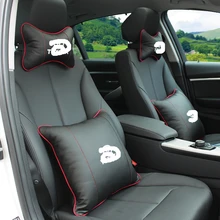 Автомобильный логотип 2 ПК для установки на подголовник подушка для шеи+ 2 шт. поясничная поддержка для Honda Volkswagen BMW Lexus Hyundai Toyota Jeep Audi Mercedes NISSAN KIA