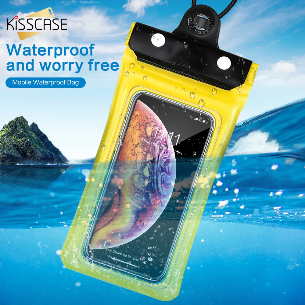 KISSCASE Универсальный Дайвинг Водонепроницаемый чехол для iPhone X 7 8 6 6s Plus 3 слоя герметичный подводный чехол для телефона
