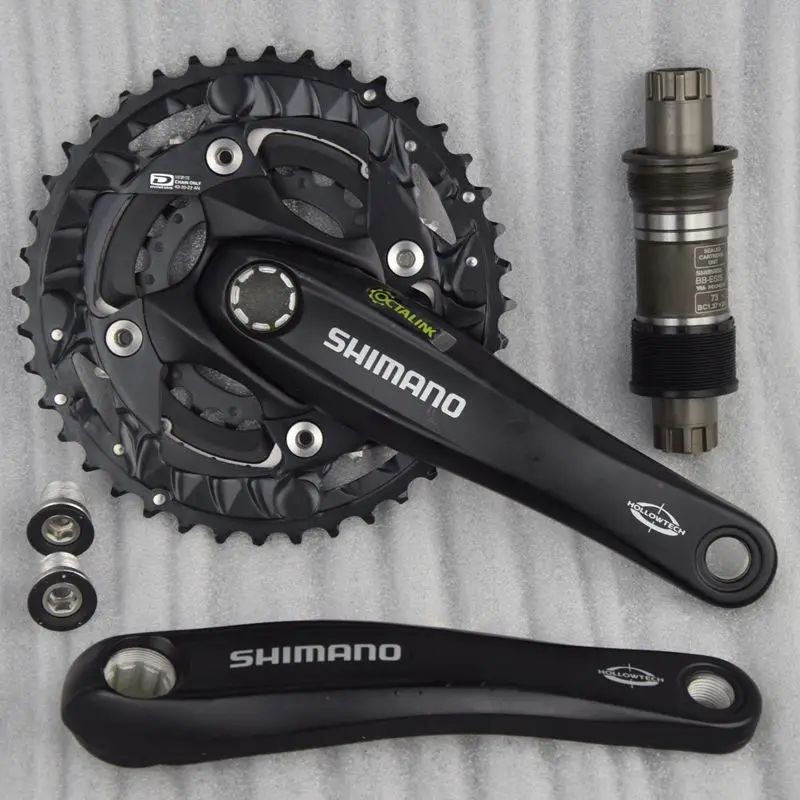 Shimano M523 святить цельное шлицевой шатун со звездами для велосипеда Шестерни 10-Скорость шатун для горного велосипеда 30 Скорость диаметра окружности болтов