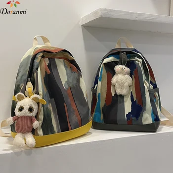 

DORANMI Canvas Schoolbag Women's Backpacks 2020 New Students School Shoulder Back Bag Mochila Female Rucksacks Book Bag BB586