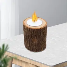 

Creative Wooden Candle Holder Planter Rustic Coffee Shop Desktop mini plant pot Party Decor natural Bark Stake Candle Holder