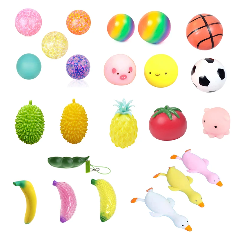 panic pete 1pcs Clear Stress Balls Colorful Ball Autism Mood Squeeze Relief Healthy Toy Funny Gadget Vent Toy Children Christmas Gift mesh stress ball