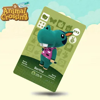 

093 Bertha Animal Crossing Card Amiibo Cards Work for Switch NS 3DS Games