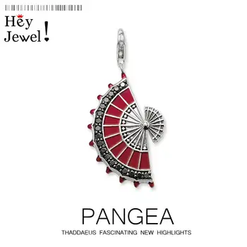 

Pendant Red Fan,2020 Spring Brand New Fashion Jewelry Europe Style Bijoux Trendy 925 Sterling Silver Gift For Woman