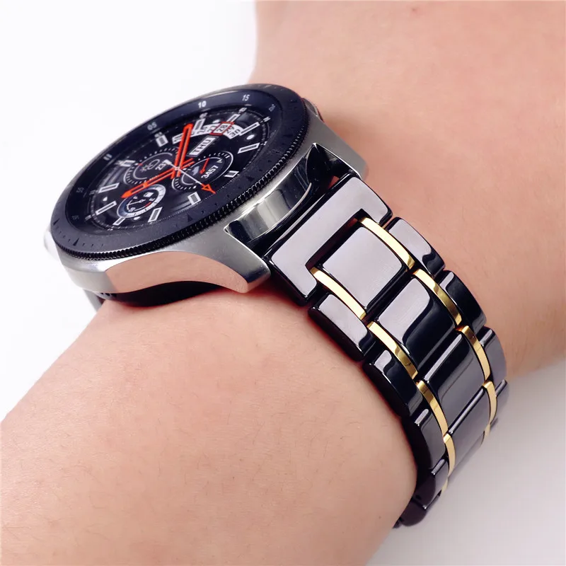 Ремешок керамический из нержавеющей стали для Samsung watch GT 2 2e pro браслет наручных
