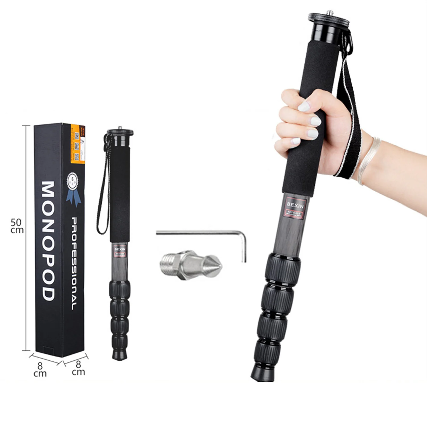 

Tripod Monopods P306C 6-Section Leg Monopods Extendable Carbon Fiber for DSLR Camera Smartphone Led Light Flash