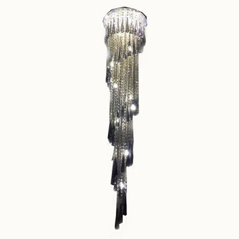 

jmmxiuz Modern LED Spiral Crystal Chandelier Staircase Foyer Bedroom Hotel Hall Ceiling Chandelier
