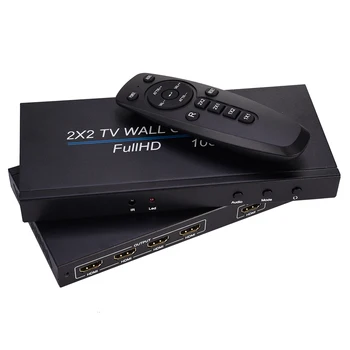 

4 Channels HDMI Video Processor 2x2 LED Video Wall Controller Adapter 1080P HD For Splicing 2X1/3X1/4X1/1X2/1X3/1X4/2X2