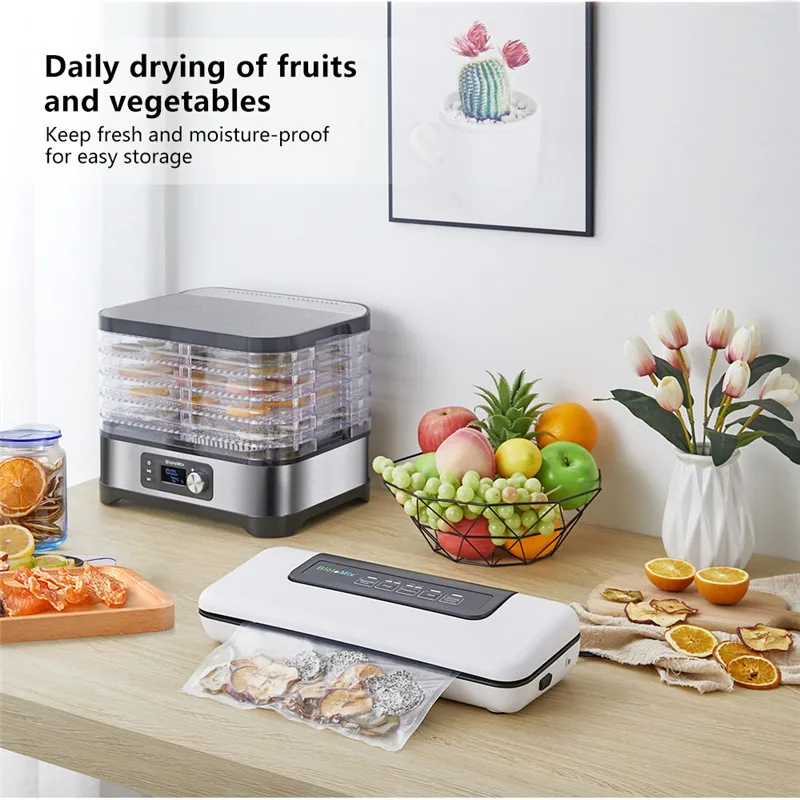 BioloMix Food Dehydrator 5Trays Temperature Control Vegetables Meat Dryer Digital Timer Food And Fruit Dehydrator Drying Machine 5