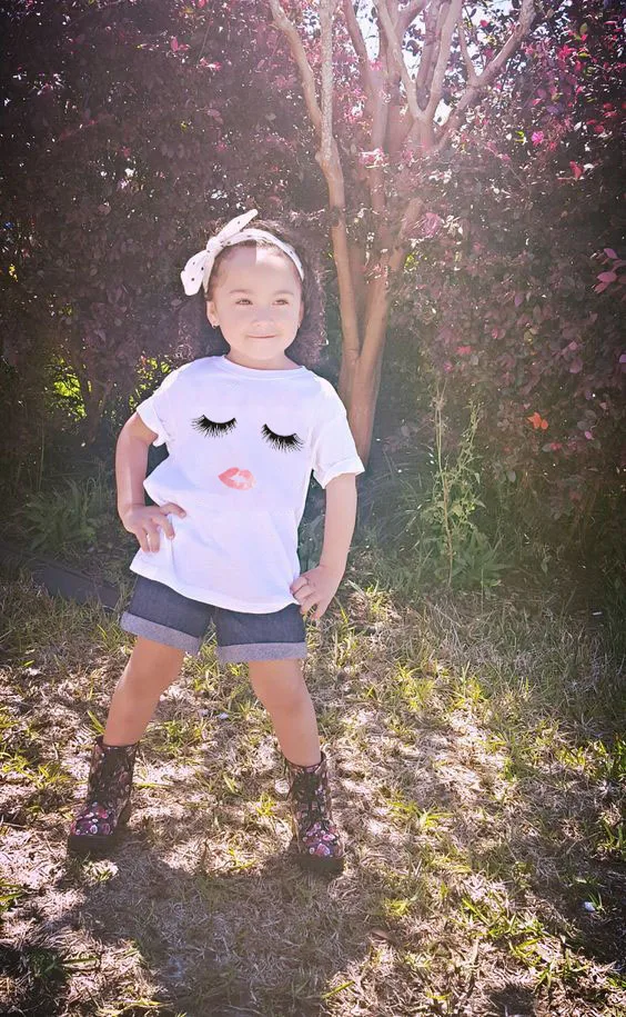 Summer New Baby Girl White T Shirt Infant Clothes Girls Cute Eyes