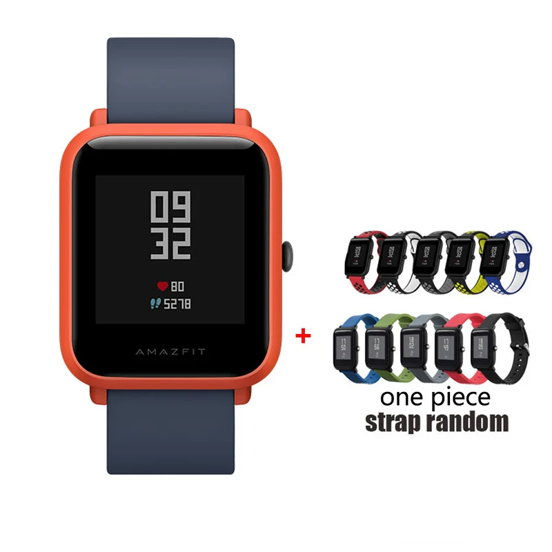 Смарт-часы Xiaomi Huami Amazfit Bip, gps, умные часы, Android iOS, монитор сердечного ритма, 45 дней, батарея bip Life, Смарт-часы, ремешок - Цвет: Bip-orange