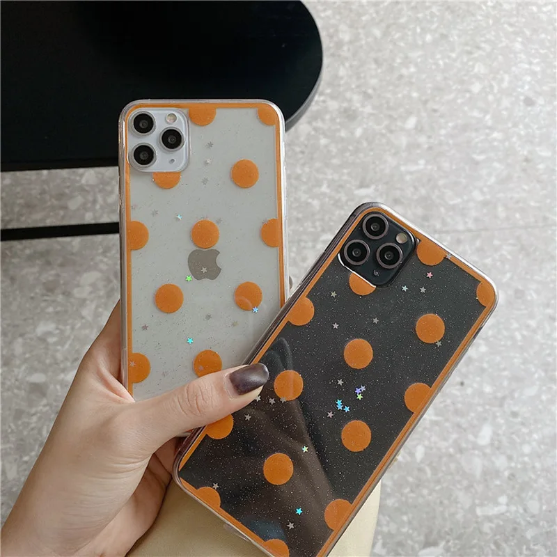 

Luxury Star Glitter Case For iPhone 11 Pro Max 8 7 Plus X XS Max XR Dot Transparent Soft Silicone Back Cover Coque