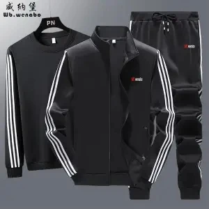 

A new three-piece autumn warm clothes for boy sports clothes set men work clothes