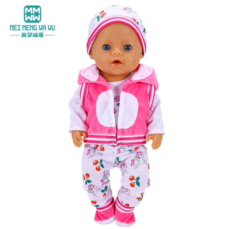 Fits 43-45cm Baby Toy New Born Doll clothes  Three-piece fashion jacket and jumpsuit Girl's gift gender reveal halter side maternity photography dresses jumpsuit photoshoot baby reveal gown pink blue boy or girl pregnancy