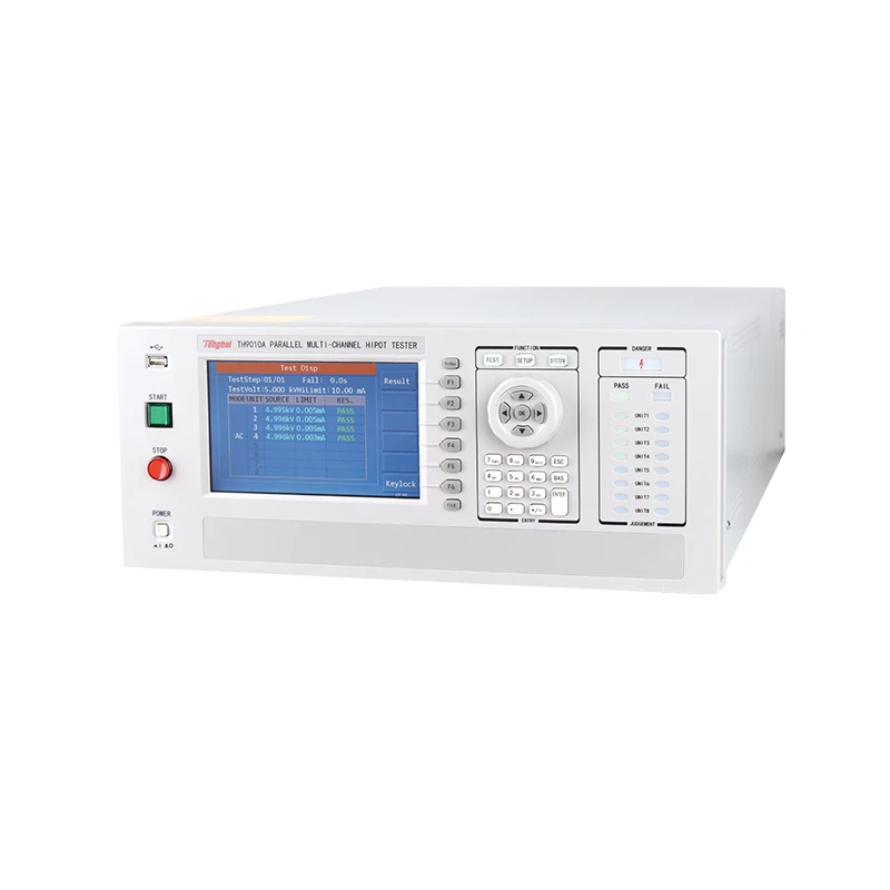 

TH9010A Parallel Hipot Tester AC 0-5000V DC 0-6000V; AC 0-10 mA DC 0-5 mA with 4-channel
