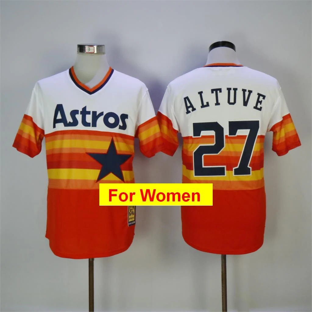Белый Wowomen Houston Jose Altuve Alex Breg женщины Джефф Бэгвелл Нолан Райан Флекс и крутой базовый игрок Джерси - Цвет: Белый