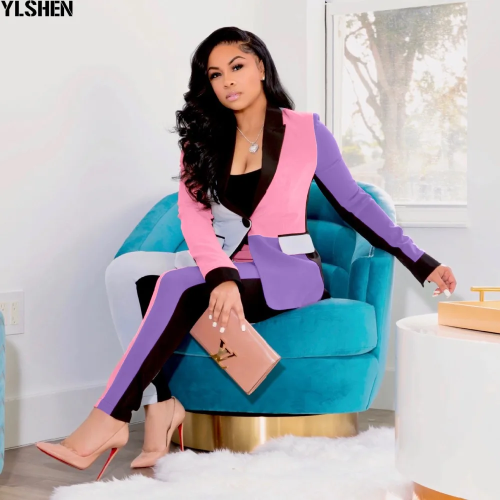 African Women Sets Print Long Sleeve Blazer Jacket Pants Suits Office Lady Elegant 2 Piece Set Business Outfits Africa Clothing 16